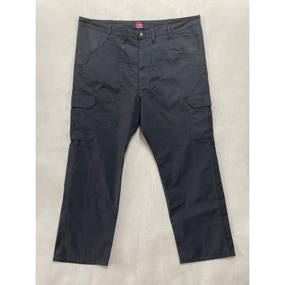 Wrangler Workwear Mens Black Cargo Pants 44x30 Straight Leg Twill 112320218